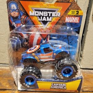 Monster Jam Marvel Captain America Truck With Flag